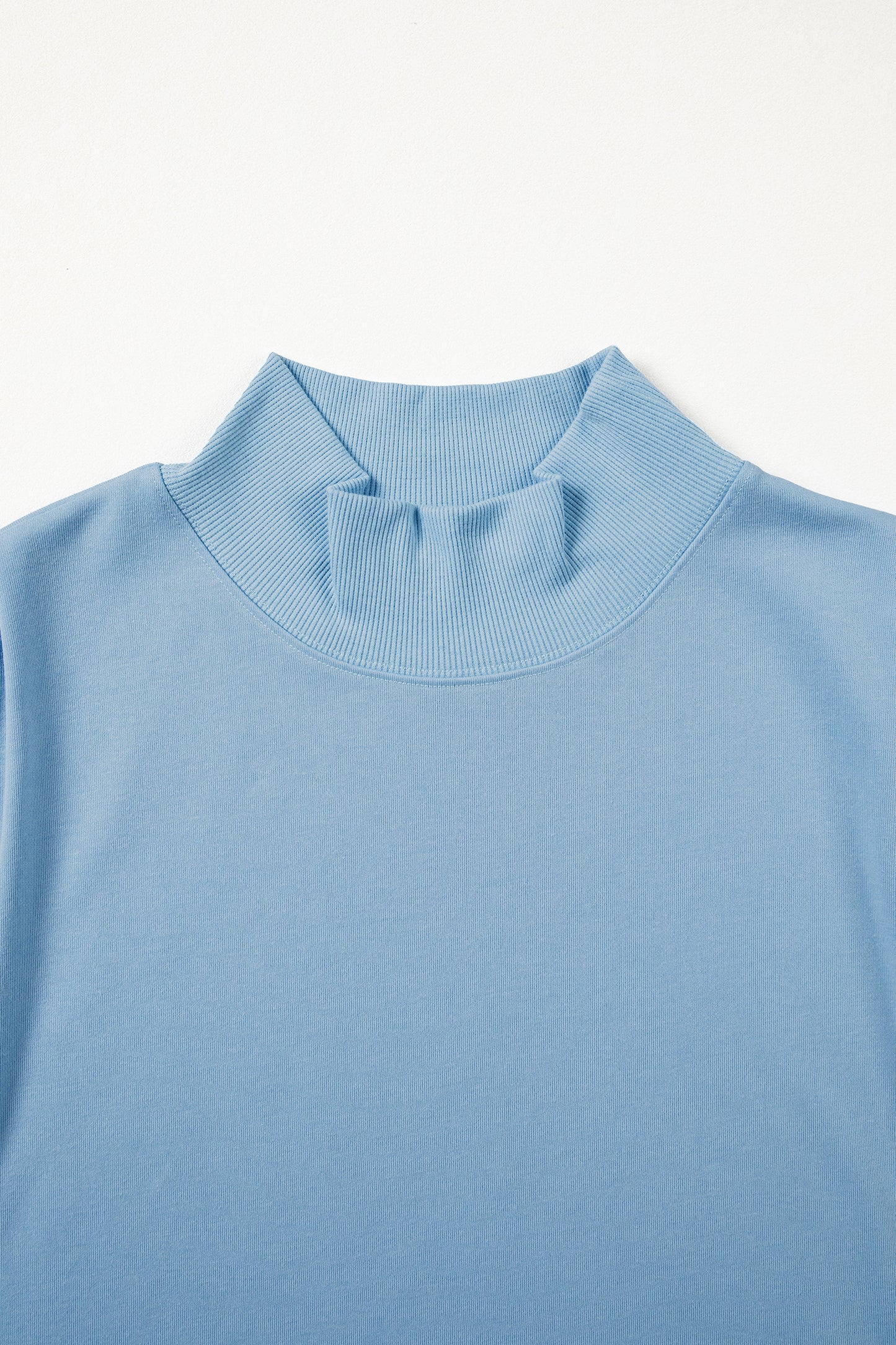 Mint Green Solid Color High Neck Cap Sleeve Loose Top