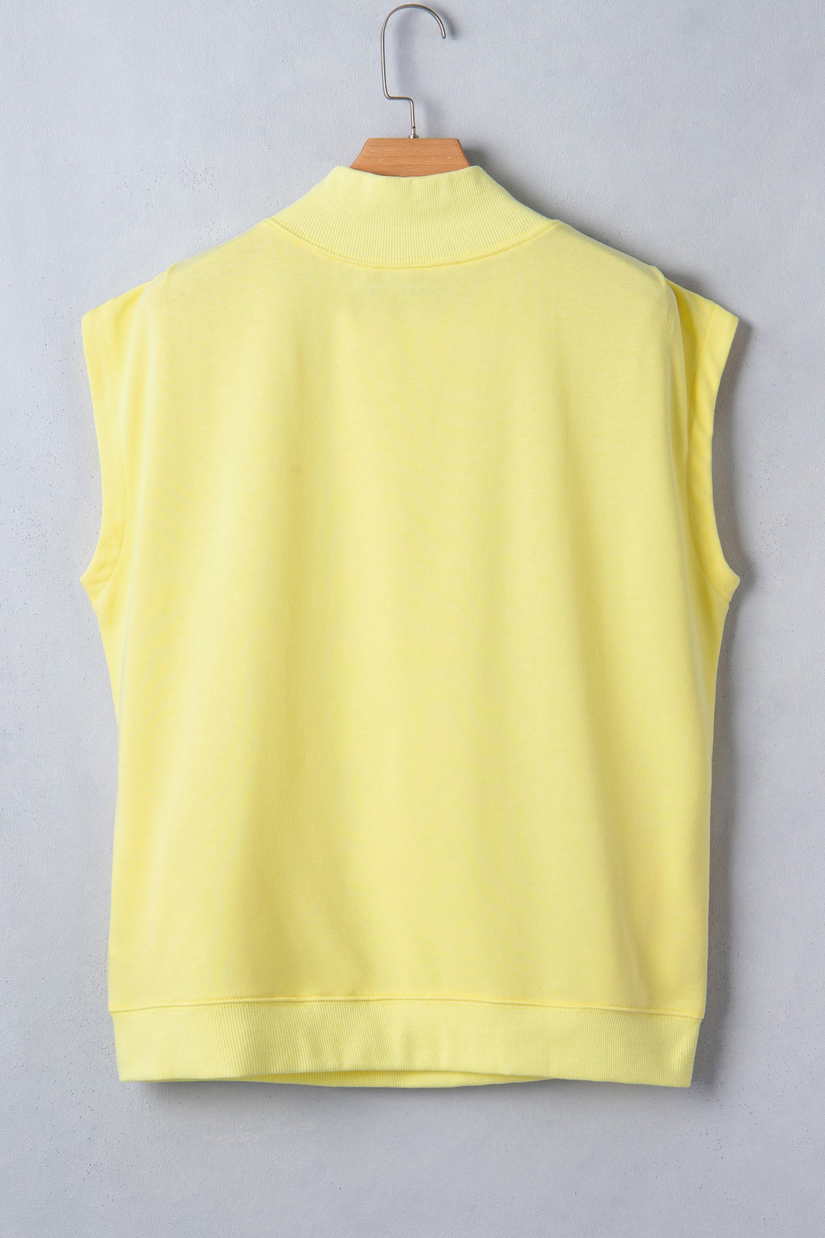 Mint Green Solid Color High Neck Cap Sleeve Loose Top